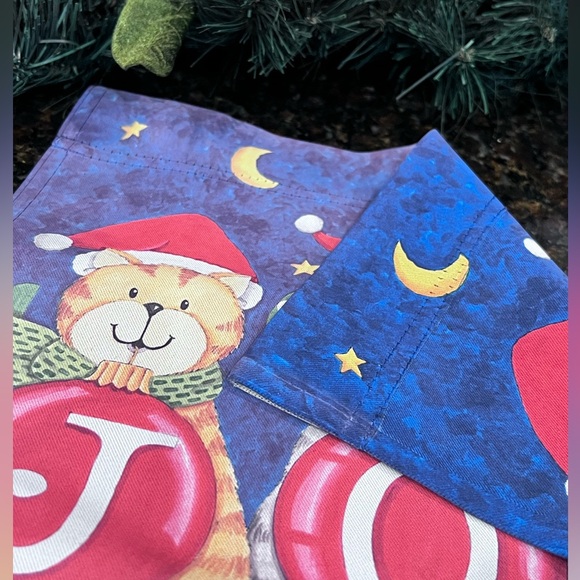 Deb Strain 3 Cats "JOY" Christmas Garden Flag - Picture 2 of 7